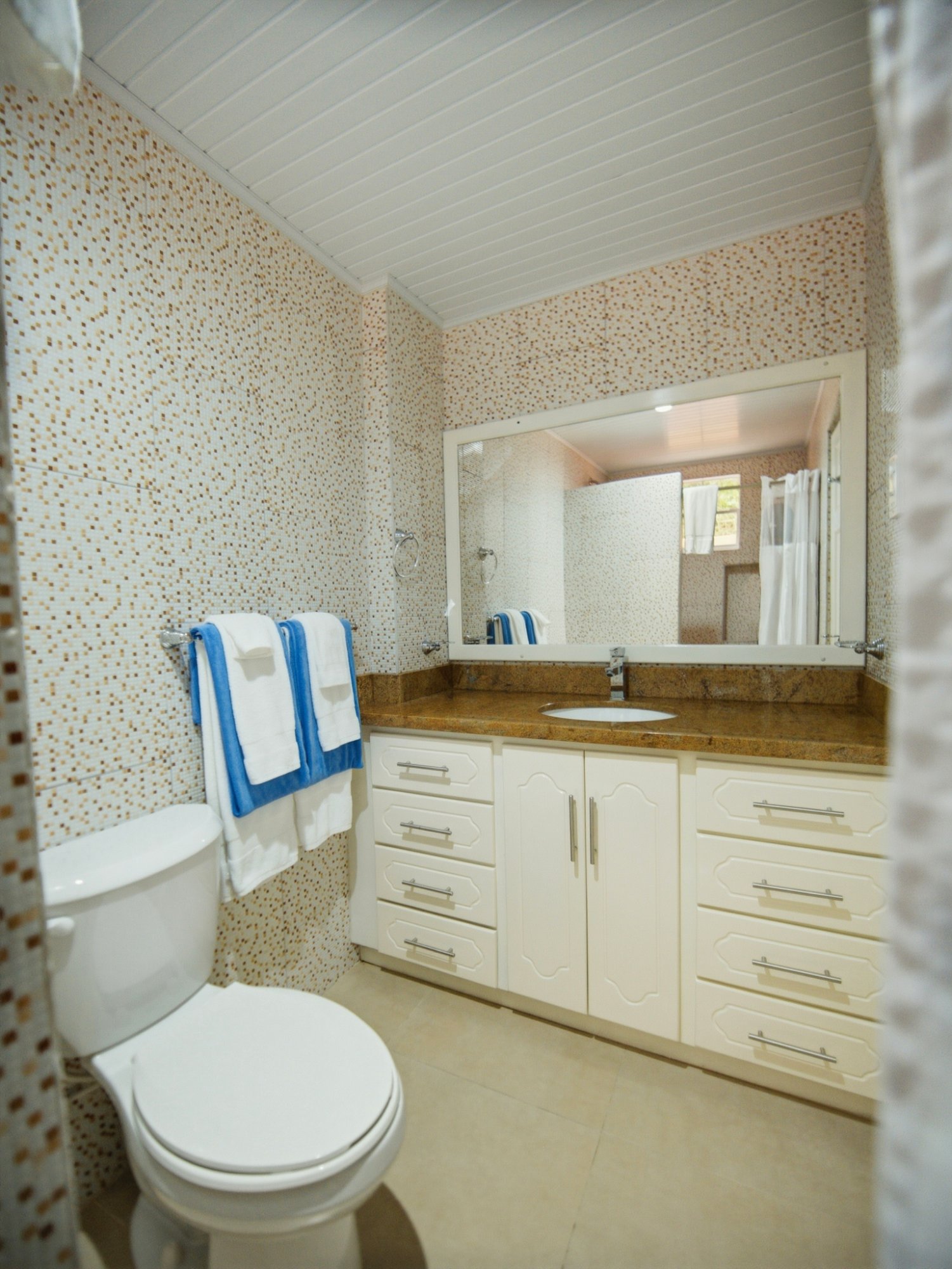 Studio bathroom with granite vanity